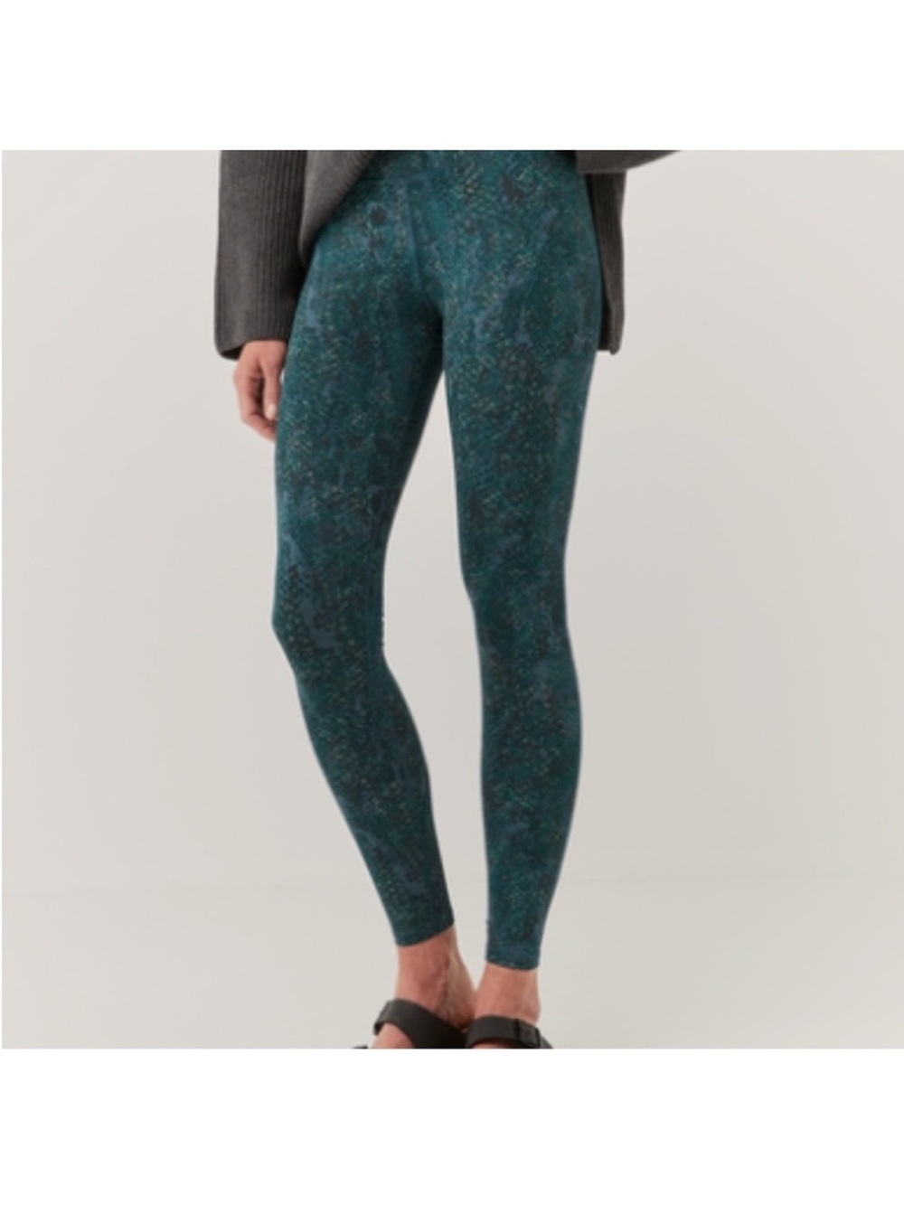 Pact Organic Cotton Leggings Womens Medium Snakeskin Print Activewear Casual